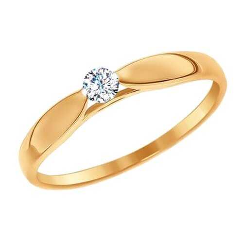 Помолвочное кольцо женское SOKOLOV из золота со Swarovski Zirconia 81010234 р.18.5 в Levis