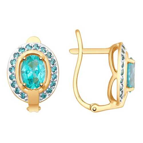 Серьги SOKOLOV из золота с топазами Swarovski и фианитами 725685 в Levis