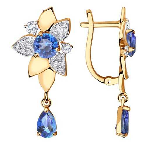 Серьги SOKOLOV из золота с топазами Swarovski и фианитами Swarovski 727010 в Levis