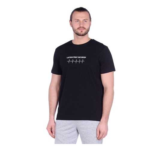 Футболка мужская Modis M201M00262 черная 48 RU в Levis