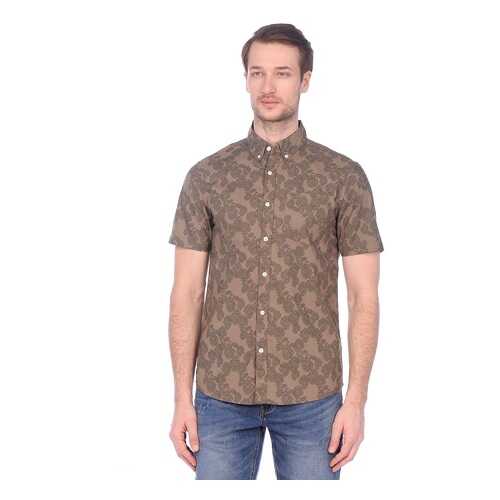 Рубашка мужская Modis M201M00462 коричневая 48 RU в Levis