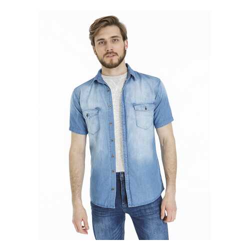 Рубашка мужская Velocity M06V024-2 голубая 5XL в Levis