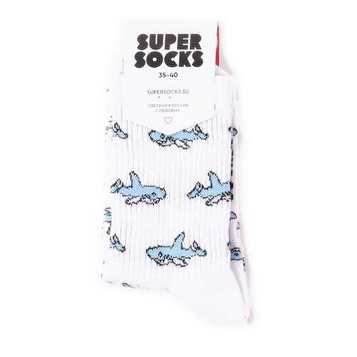 Носки унисекс Super Socks Sharks белые 36-40 в Levis