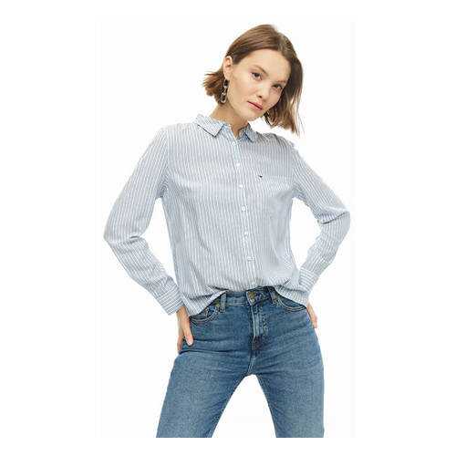 Рубашка женская Tommy Jeans DW0DW06812 400 синяя XS в Levis