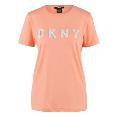 Футболка женская DKNY P0AH6CNA оранжевая S в Levis
