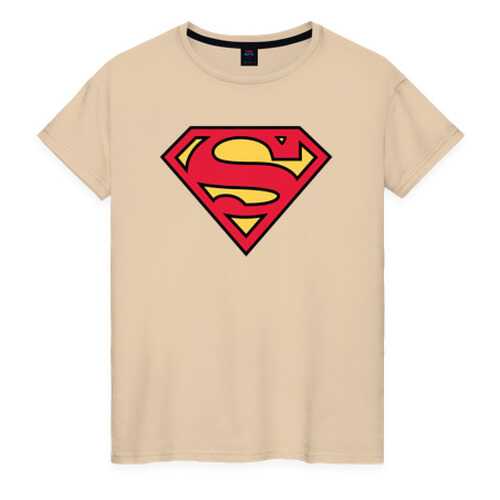 Футболка женская ВсеМайки Superman logo бежевая 4XL в Levis