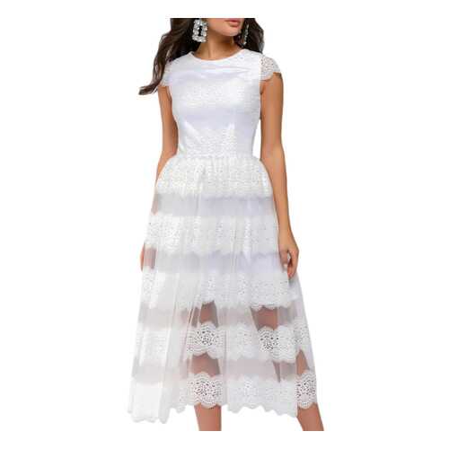 Вечернее платье женское D&M by 1001DRESS DM01281WH белое L в Levis